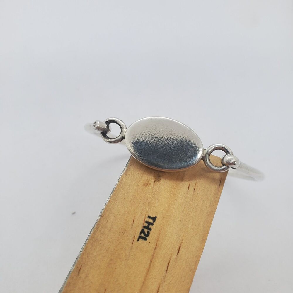 Sterling Silver Hinged Bracelet 925 Flat Panel Could be Engraved